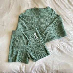 NWT Knit Matching Shorts & Sweater Set
